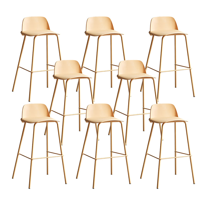 Plastic Stool Contemporary Low Back Bar Height Stool with Metal Legs