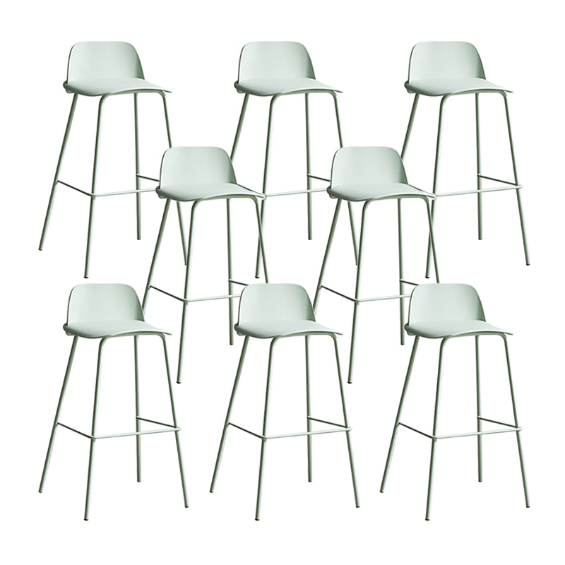 Plastic Stool Contemporary Low Back Bar Height Stool with Metal Legs