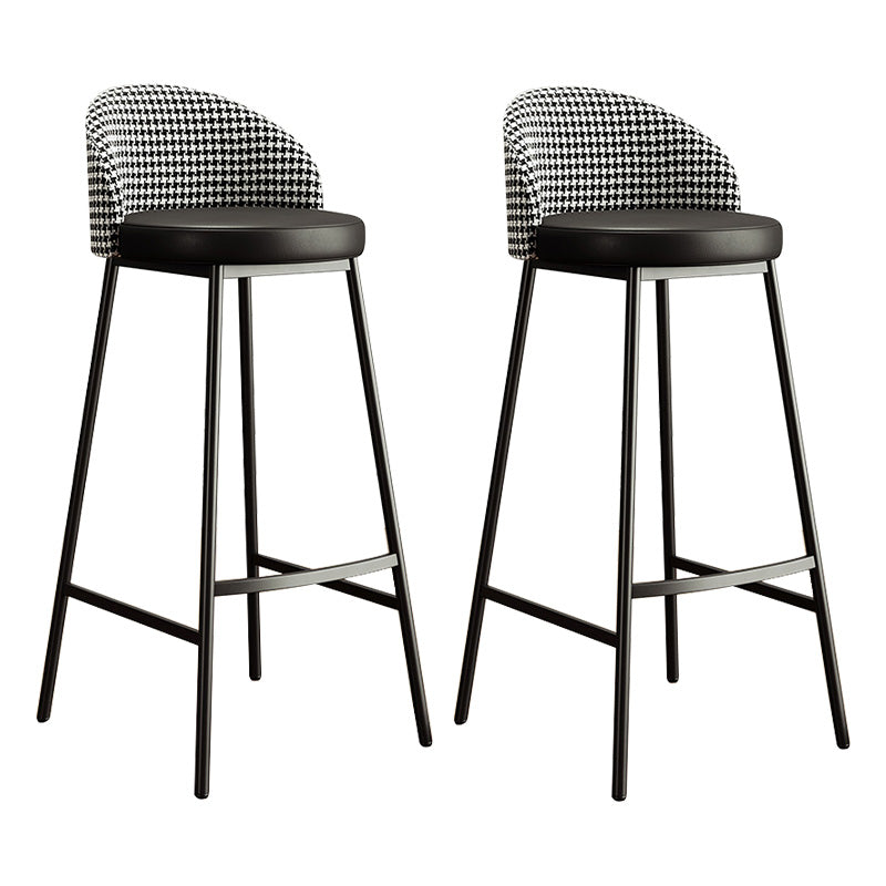 Glam Bucket Leather Counter-height Stool Footrest Indoor Bar and Counter Stool