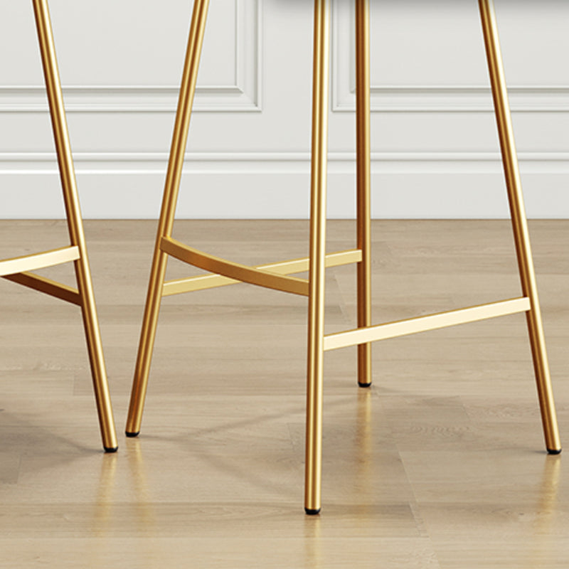 Glam Bucket Leather Counter-height Stool Footrest Indoor Bar and Counter Stool