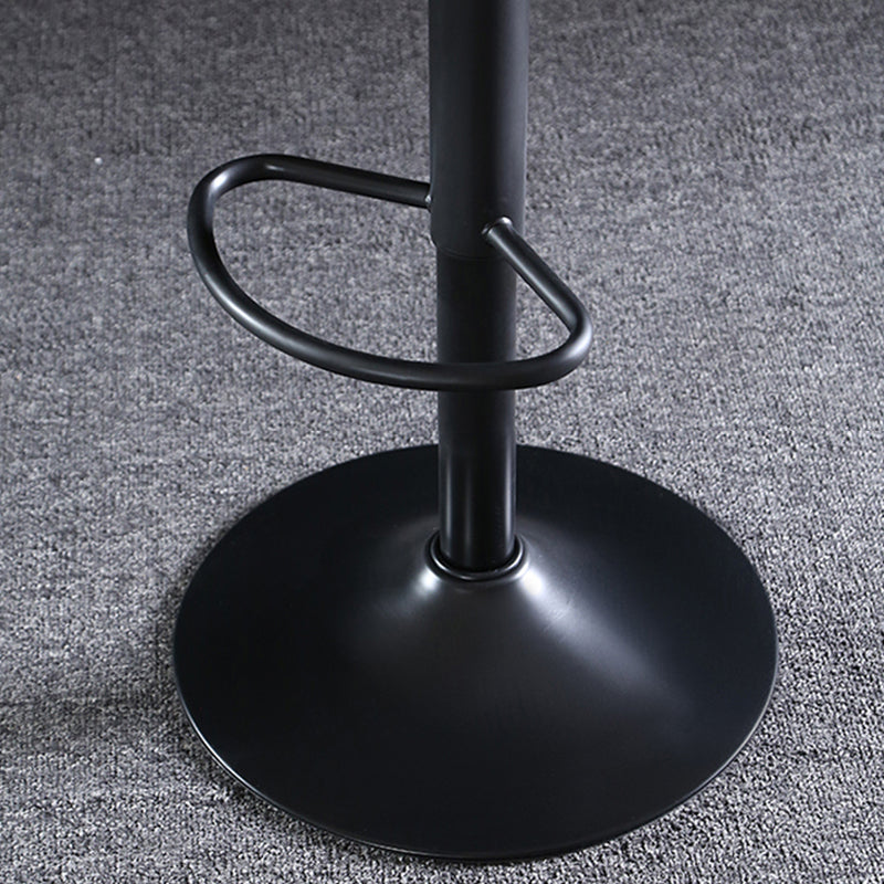 Scandinavian Adjustable Height Bar Stool Faux Leather Footrest Bar Stool