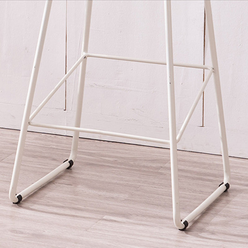 Nordic Style Plastic Bar Stools Footrest Indoor Counter Stool with Metal Legs