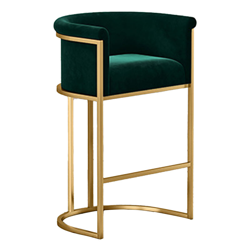 Scandinavian Footrest Upholstered Bar Stool Coffee Shop Low Back Counter Bar Stool