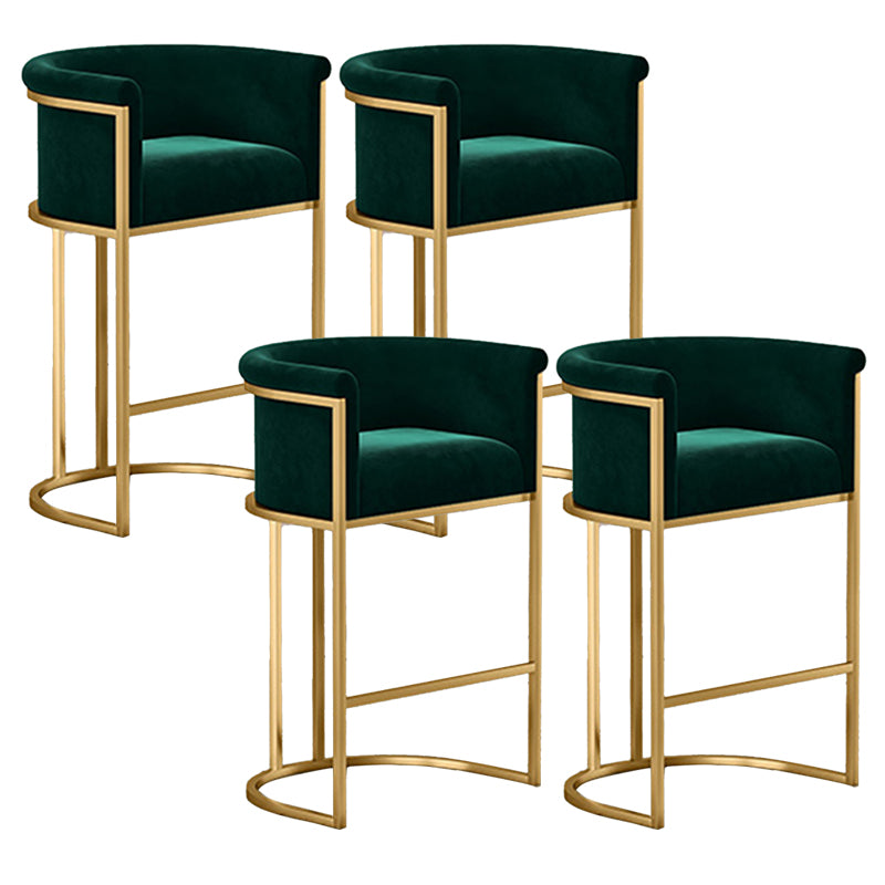 Scandinavian Footrest Upholstered Bar Stool Coffee Shop Low Back Counter Bar Stool