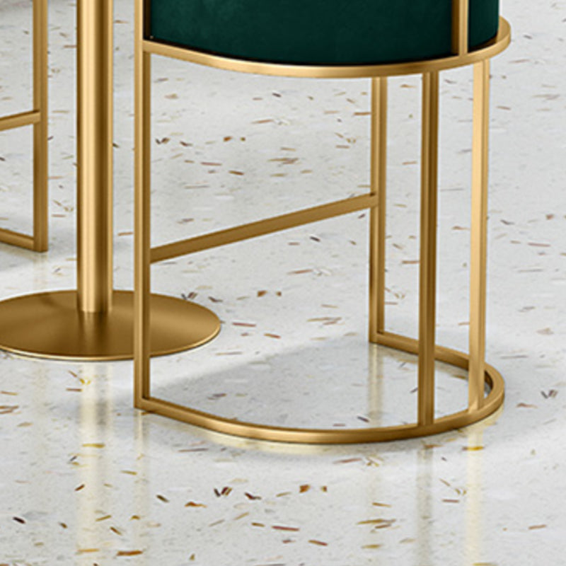 Scandinavian Footrest Upholstered Bar Stool Coffee Shop Low Back Counter Bar Stool