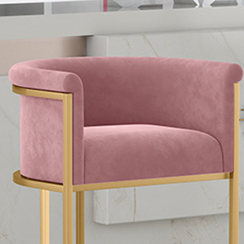 Scandinavian Footrest Upholstered Bar Stool Coffee Shop Low Back Counter Bar Stool