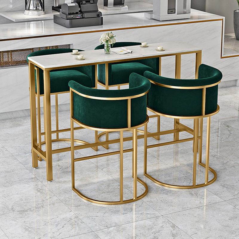 Scandinavian Footrest Upholstered Bar Stool Coffee Shop Low Back Counter Bar Stool