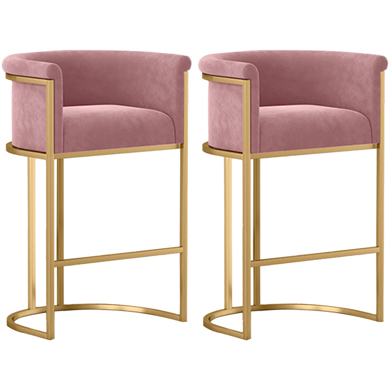 Scandinavian Footrest Upholstered Bar Stool Coffee Shop Low Back Counter Bar Stool