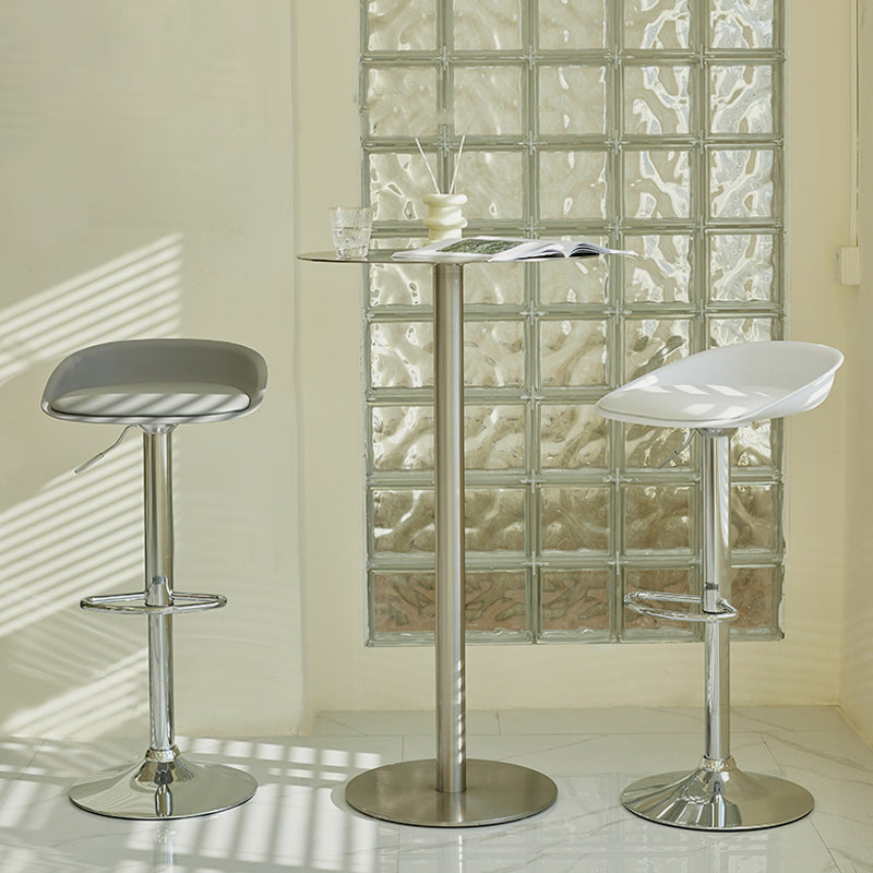 Plastic Adjustable Height Bar Stool Modern PU Upholstered Stool with Footrest