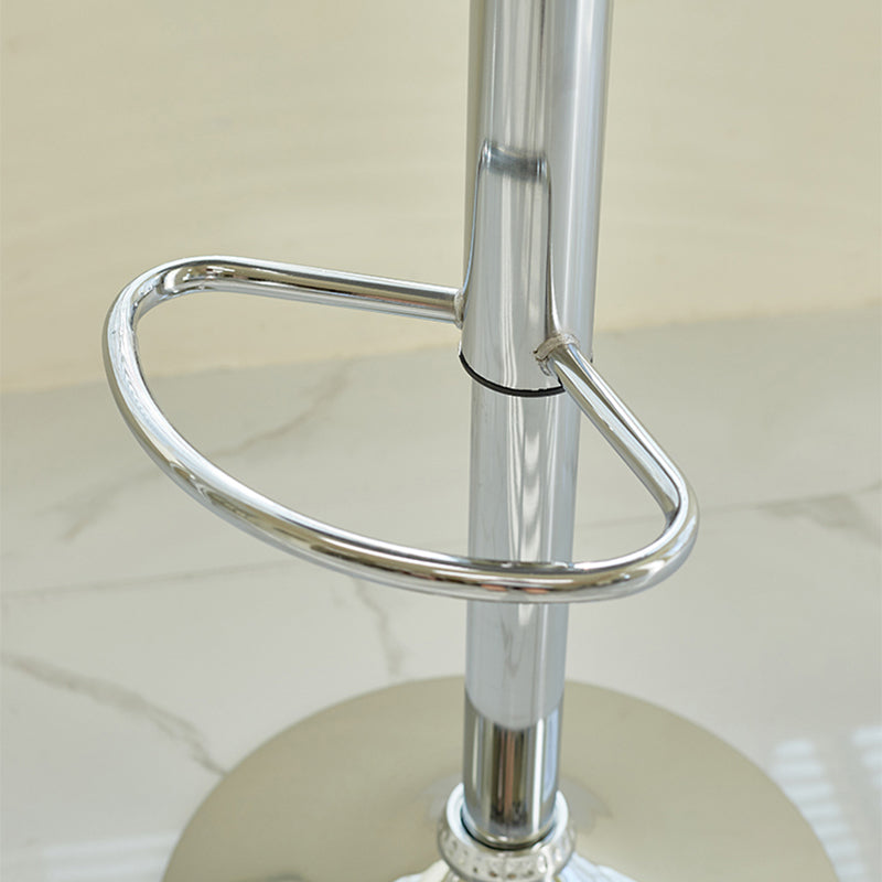 Plastic Adjustable Height Bar Stool Modern PU Upholstered Stool with Footrest