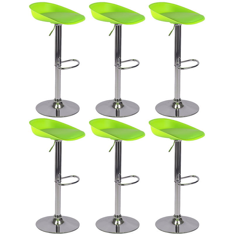 Plastic Adjustable Height Bar Stool Modern PU Upholstered Stool with Footrest