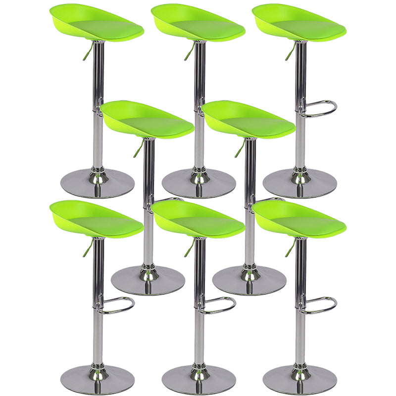 Plastic Adjustable Height Bar Stool Modern PU Upholstered Stool with Footrest
