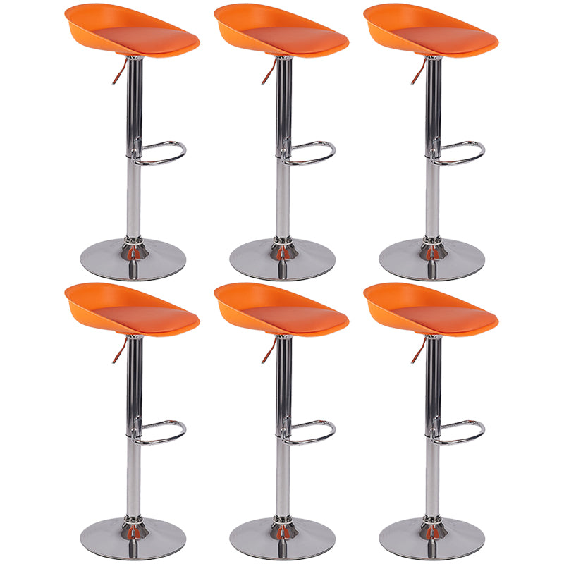 Plastic Adjustable Height Bar Stool Modern PU Upholstered Stool with Footrest
