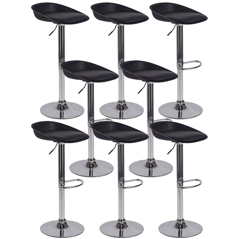 Plastic Adjustable Height Bar Stool Modern PU Upholstered Stool with Footrest