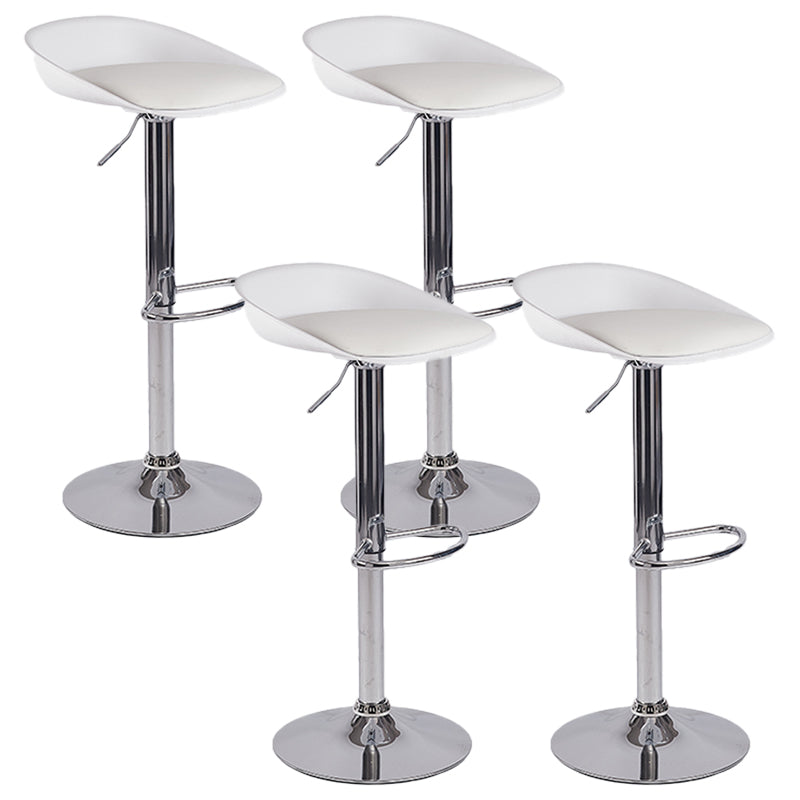 Plastic Adjustable Height Bar Stool Modern PU Upholstered Stool with Footrest