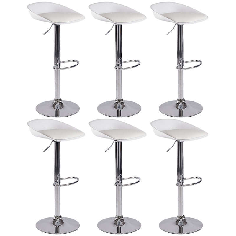 Plastic Adjustable Height Bar Stool Modern PU Upholstered Stool with Footrest