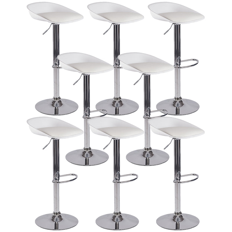 Plastic Adjustable Height Bar Stool Modern PU Upholstered Stool with Footrest