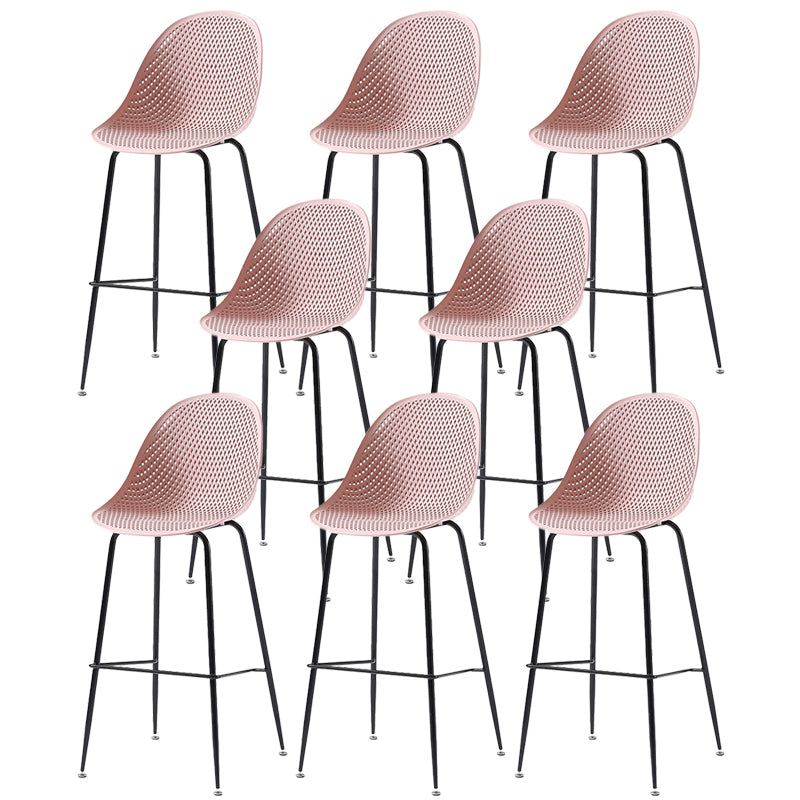 Bucket Plastic Counter Height Bar Stool Scandinavian Armless Stool with Metal Legs