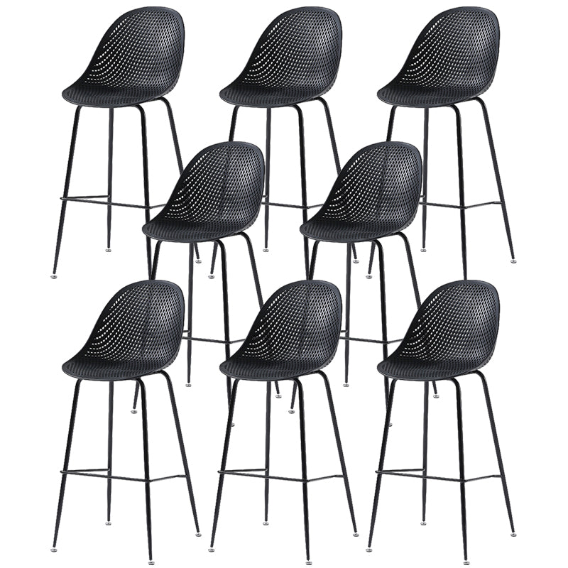 Bucket Plastic Counter Height Bar Stool Scandinavian Armless Stool with Metal Legs