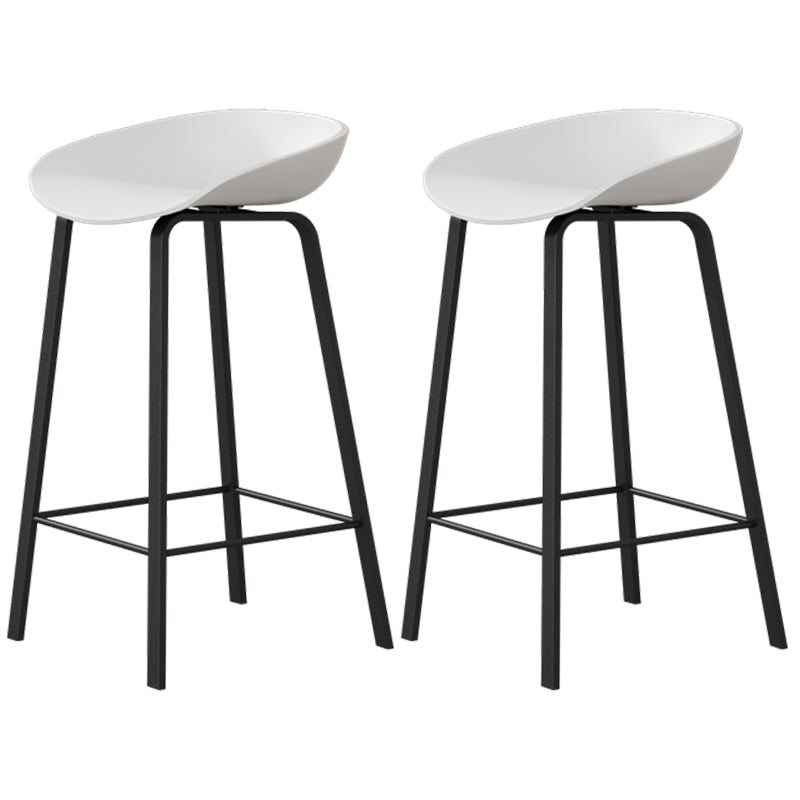 Modern Plastic and Metal Counter Stool Footrest Bucket Backrest Counter-height Stool
