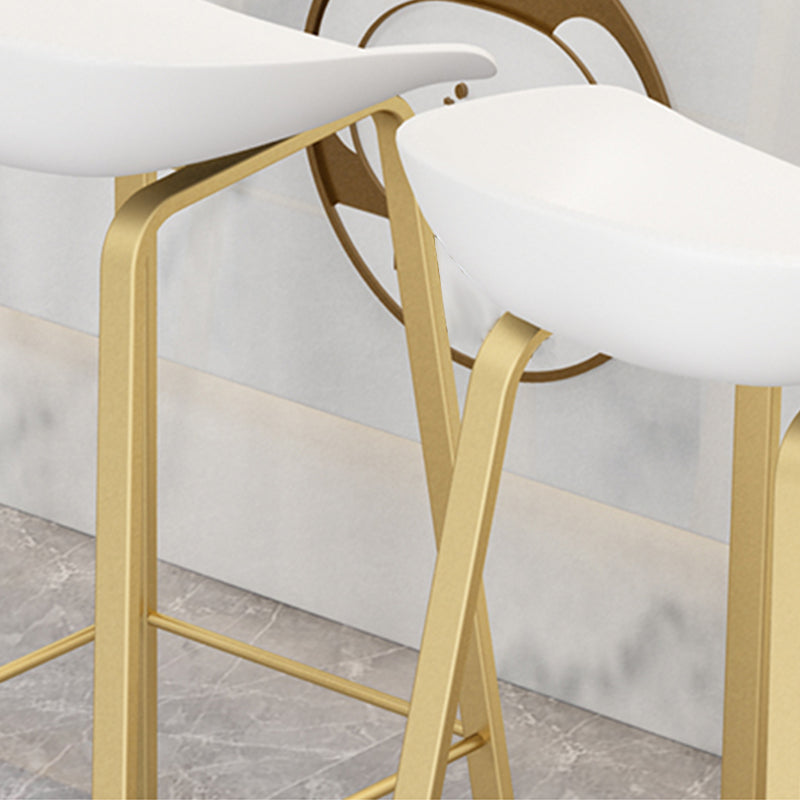 Modern Plastic and Metal Counter Stool Footrest Bucket Backrest Counter-height Stool