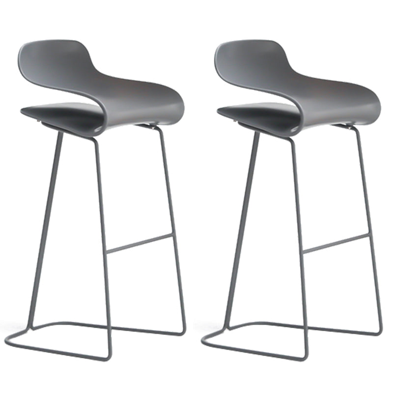 Armless Metal Indoor Bar Stool Scandinavian Plastic Stool with Footrest