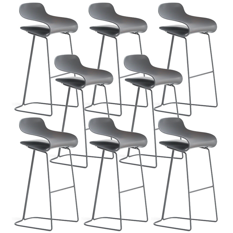Armless Metal Indoor Bar Stool Scandinavian Plastic Stool with Footrest