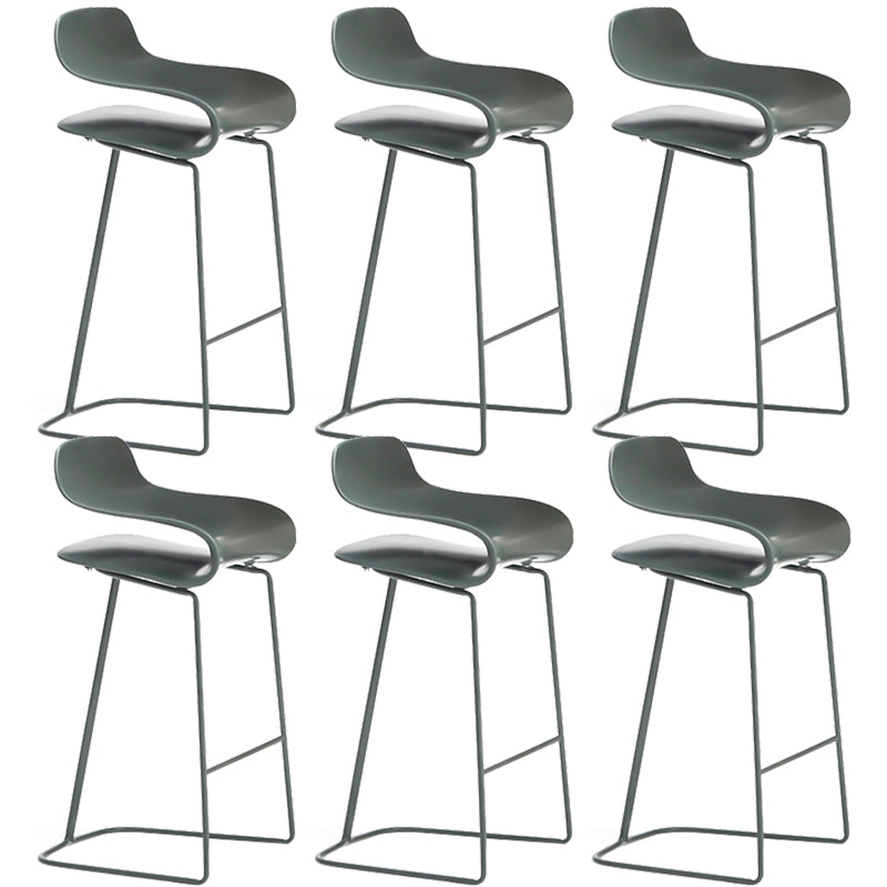 Armless Metal Indoor Bar Stool Scandinavian Plastic Stool with Footrest