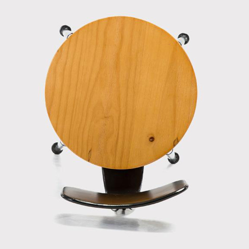 Black Metal Adjustable Height Bar Stool Solid Wood Armless Bar Stool