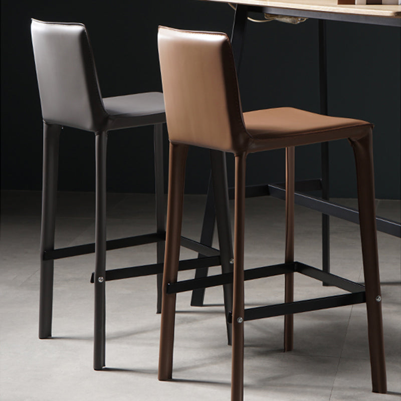 Modern Bar Stool Leather Counter Bar Stool with Metal Legs for Indoor Use