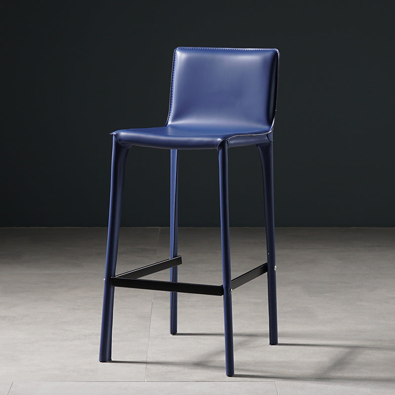 Modern Bar Stool Leather Counter Bar Stool with Metal Legs for Indoor Use