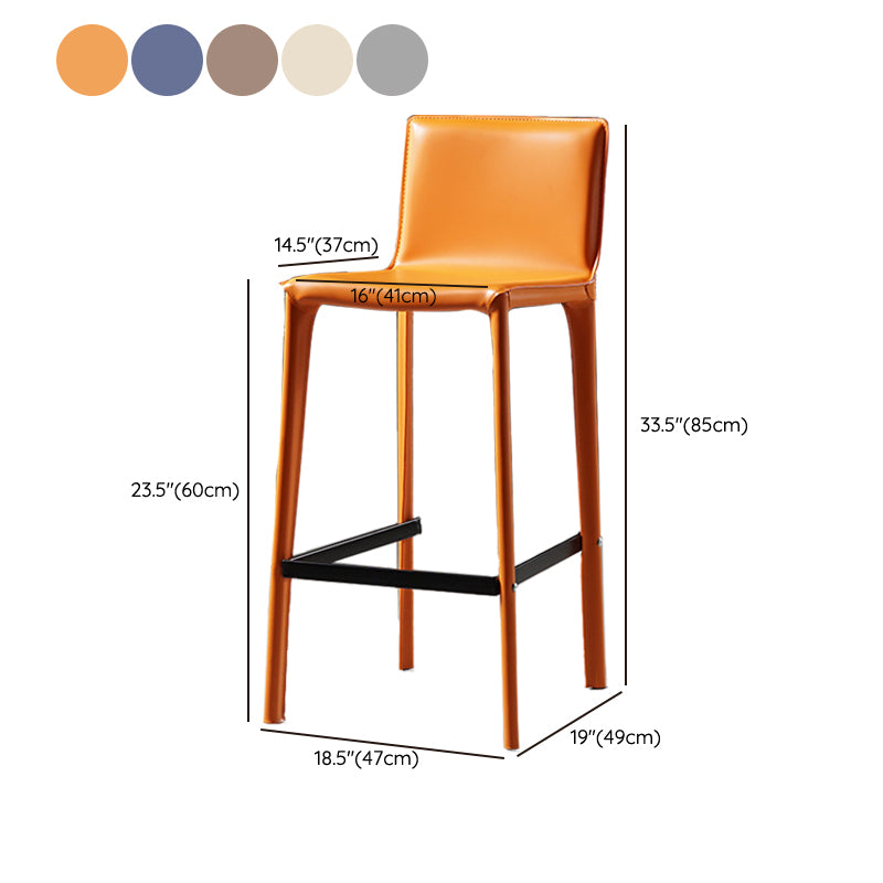 Modern Bar Stool Leather Counter Bar Stool with Metal Legs for Indoor Use