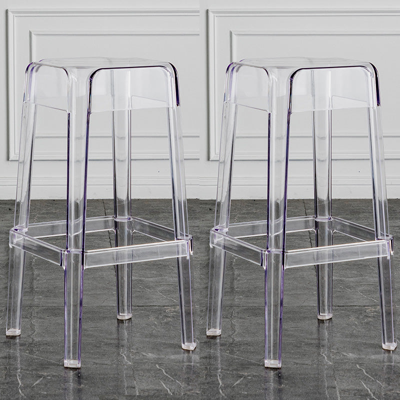Contemporary Backless Bar-stool Plastic Counter Bar Stool with Plastic Legs for indoor