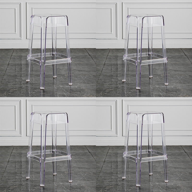 Contemporary Backless Bar-stool Plastic Counter Bar Stool with Plastic Legs for indoor