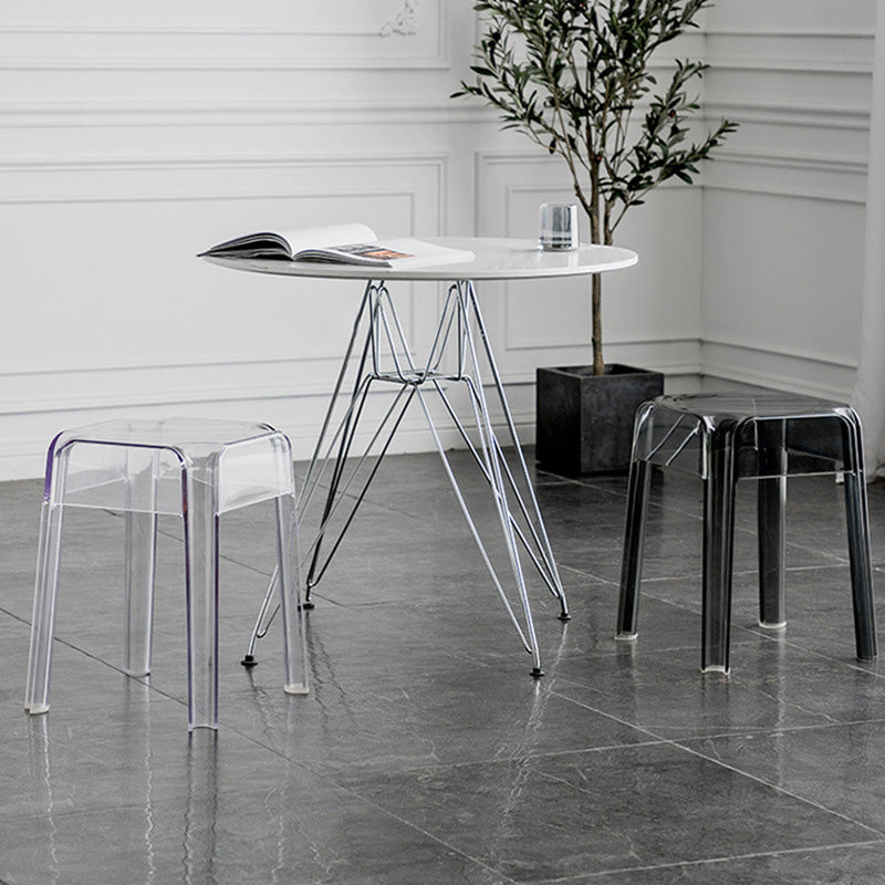 Contemporary Backless Bar-stool Plastic Counter Bar Stool with Plastic Legs for indoor