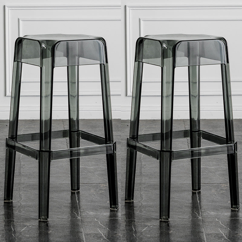 Contemporary Backless Bar-stool Plastic Counter Bar Stool with Plastic Legs for indoor