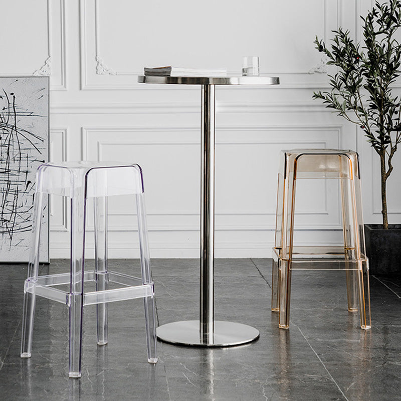 Contemporary Backless Bar-stool Plastic Counter Bar Stool with Plastic Legs for indoor