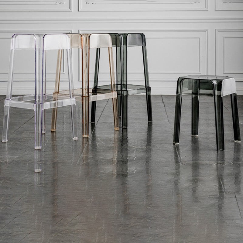 Contemporary Backless Bar-stool Plastic Counter Bar Stool with Plastic Legs for indoor