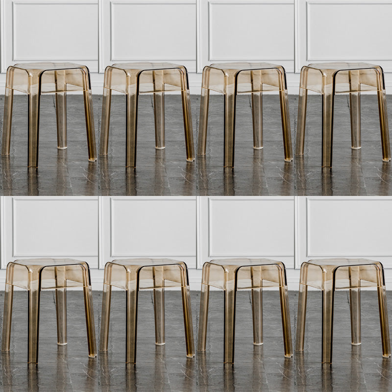 Contemporary Backless Bar-stool Plastic Counter Bar Stool with Plastic Legs for indoor