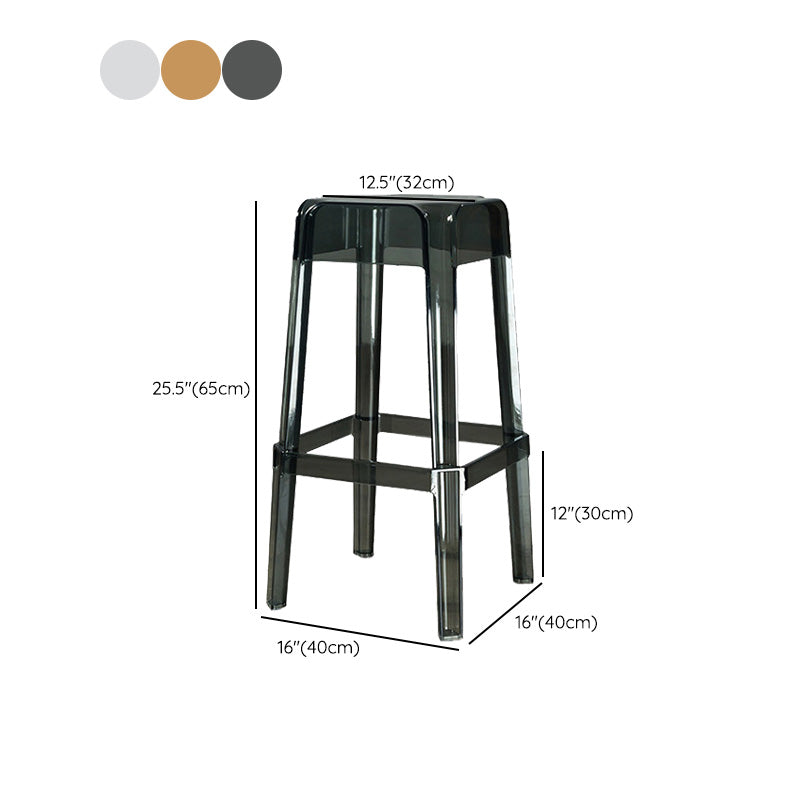 Contemporary Backless Bar-stool Plastic Counter Bar Stool with Plastic Legs for indoor
