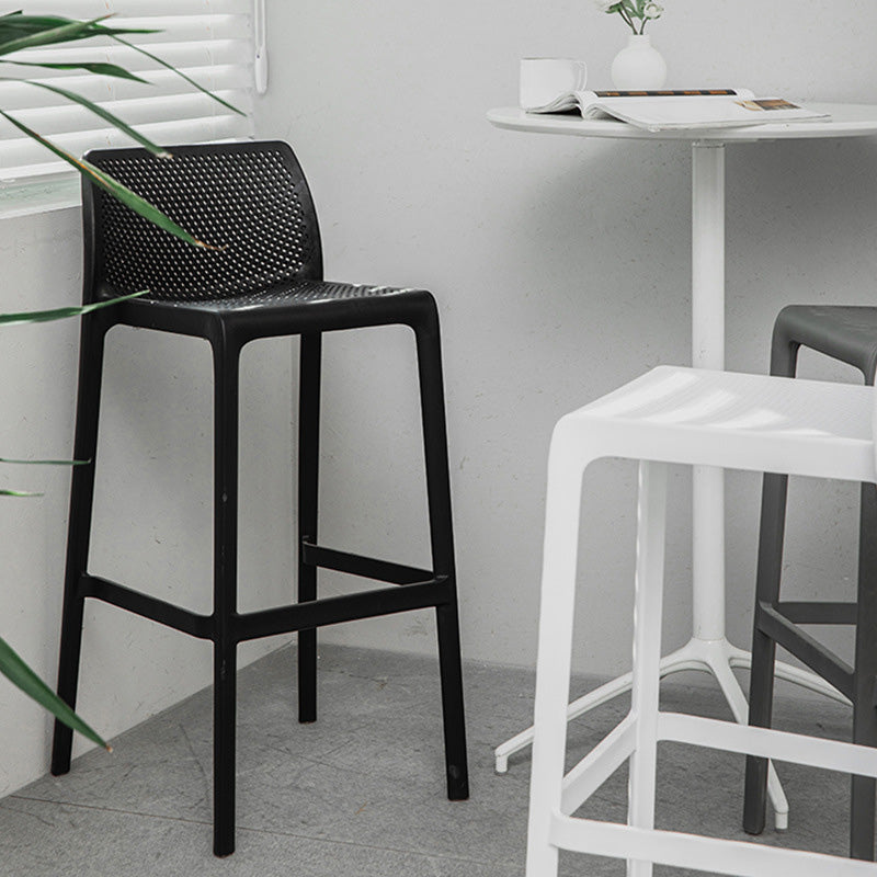 Nordic Style Bar-stool Plastic Counter Bar Stool with 4 Legs for Home