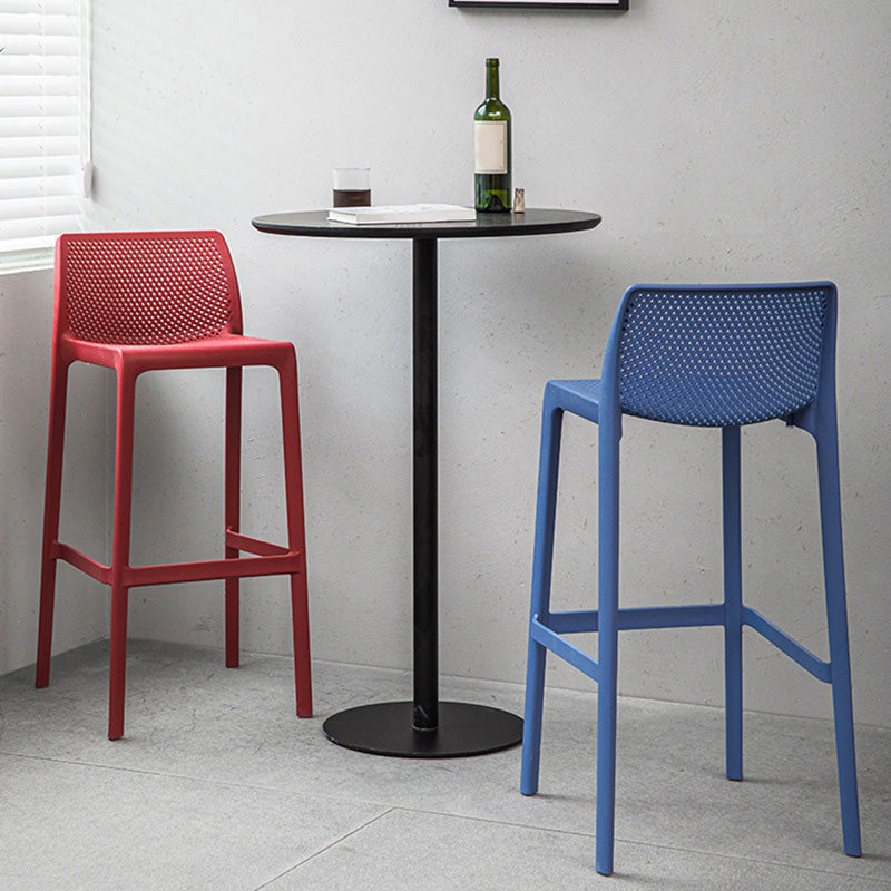 Nordic Style Bar-stool Plastic Counter Bar Stool with 4 Legs for Home