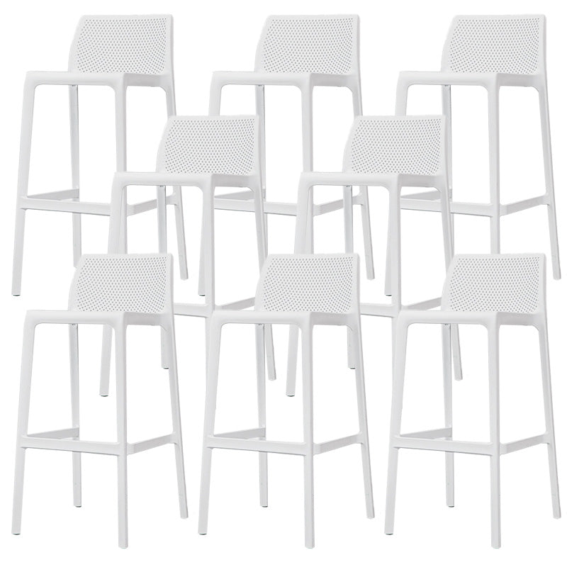 Nordic Style Bar-stool Plastic Counter Bar Stool with 4 Legs for Home