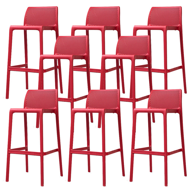Nordic Style Bar-stool Plastic Counter Bar Stool with 4 Legs for Home