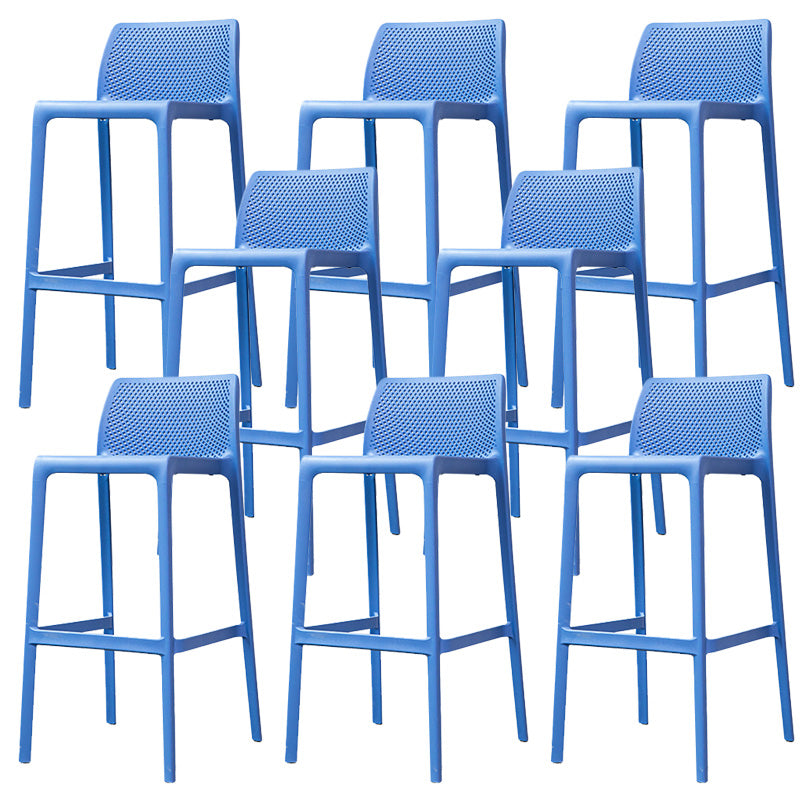 Nordic Style Bar-stool Plastic Counter Bar Stool with 4 Legs for Home