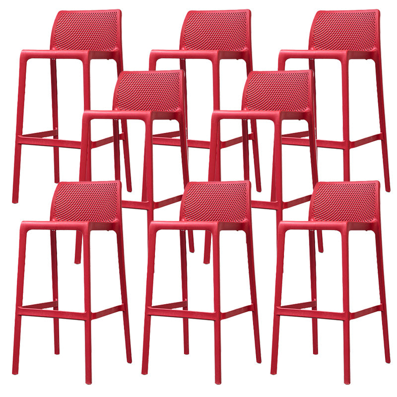 Nordic Style Bar-stool Plastic Counter Bar Stool with 4 Legs for Home
