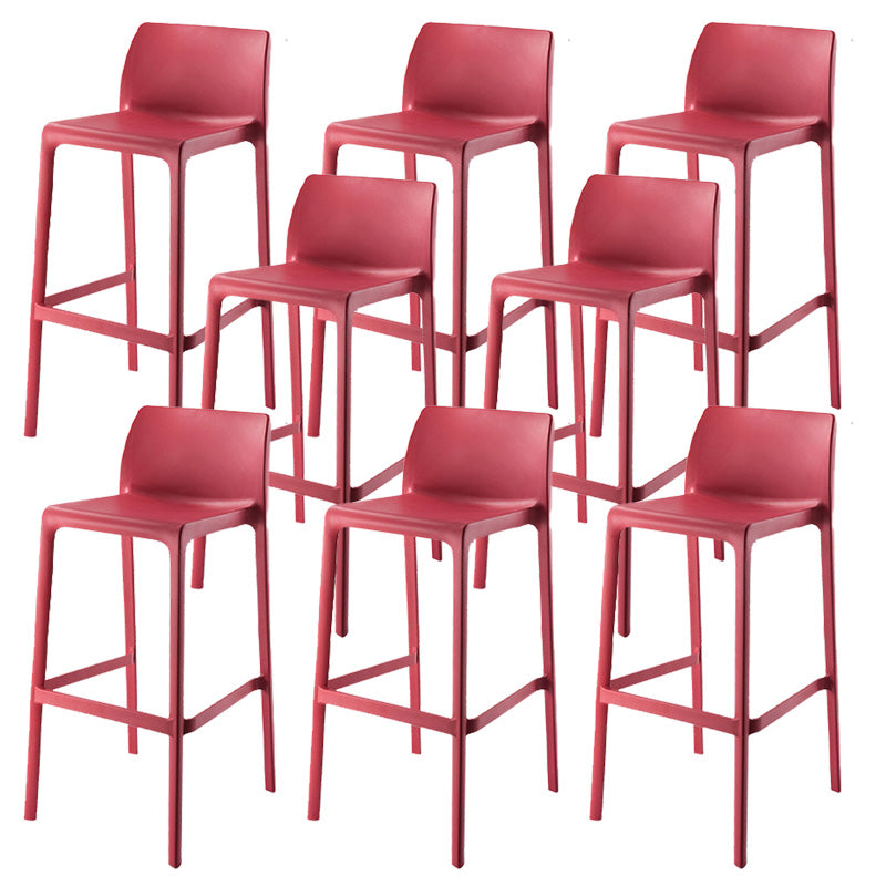 Nordic Style Bar-stool Plastic Counter Bar Stool with 4 Legs for Home