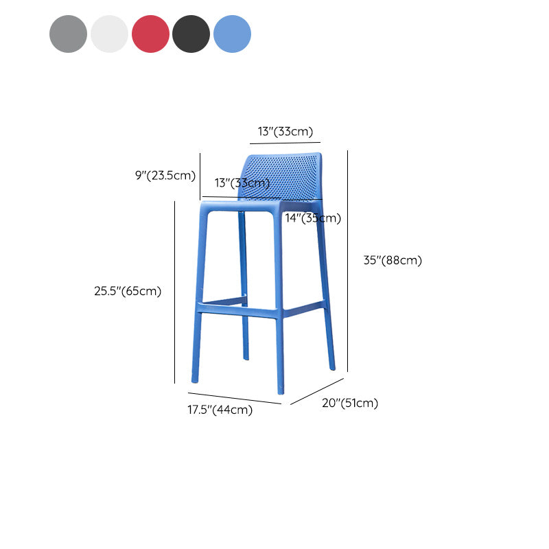 Nordic Style Bar-stool Plastic Counter Bar Stool with 4 Legs for Home