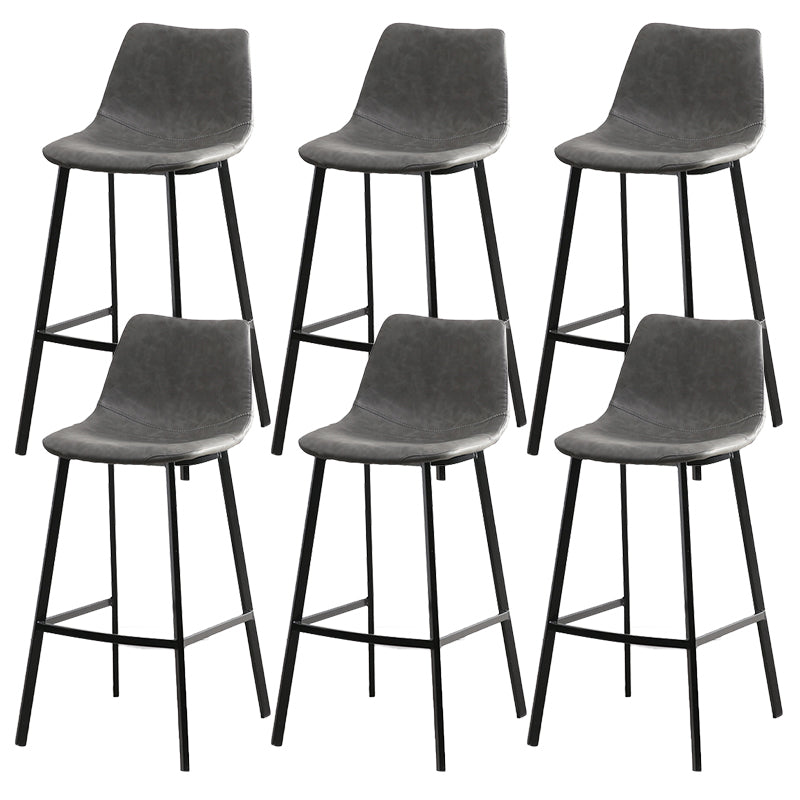 Contemporary Leather Bar Height Stool Metal Base Bar Stool for Living Room