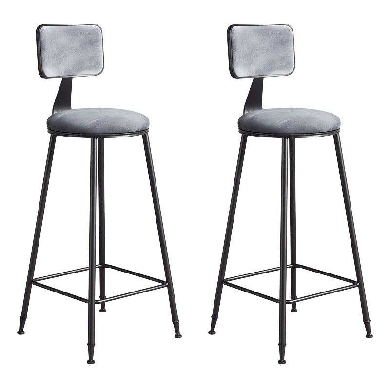 Modern Armless Backrest Counter Stool Iron Balcony Bar Stool with Cushion and Pedal